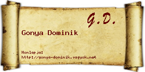 Gonya Dominik névjegykártya